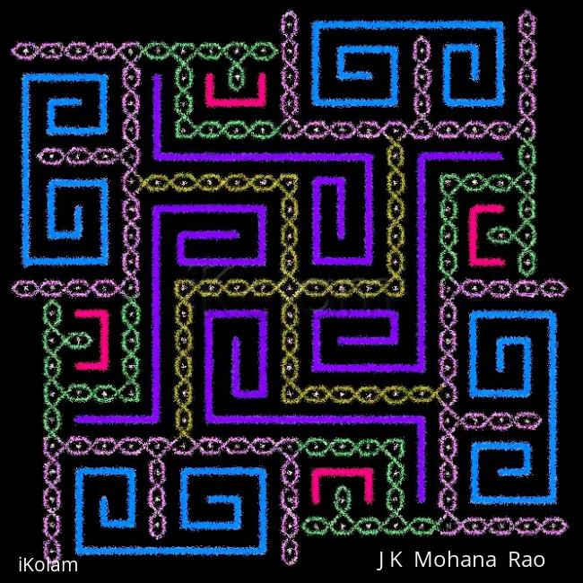 Rangoli: Four OMs Dotted 