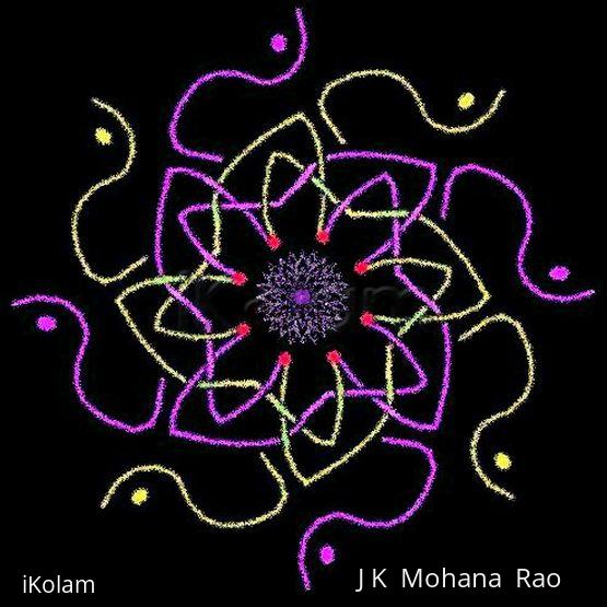 Rangoli: hRdayakamalam with OM 