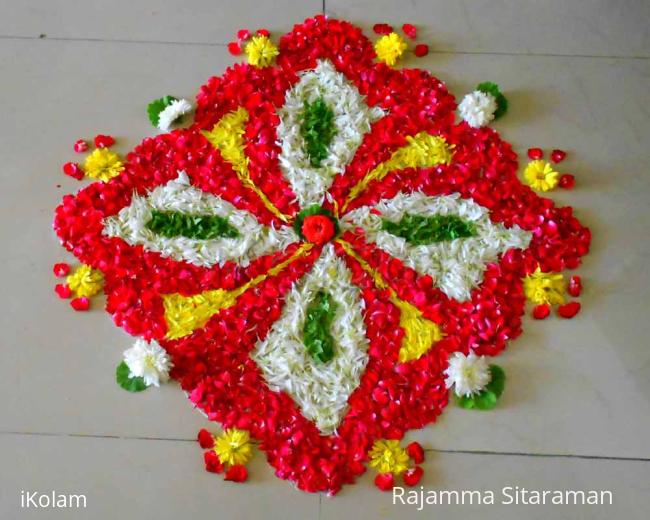 Rangoli: Red pookkolam No1 Rangoli: Red pookkolam No1