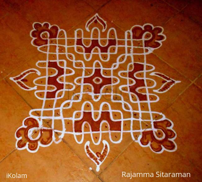 Rangoli: 13-1 dotted kolam no.5