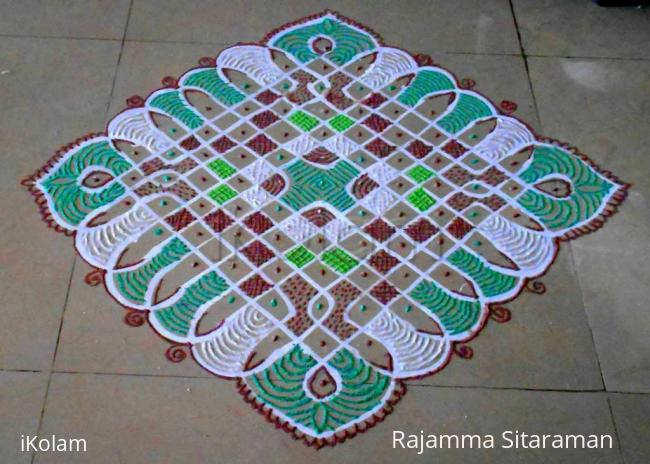 Rangoli: 13 -1 dotted chikku kolam No.12 Rangoli: 13 -1 dotted chikku kolam No.12