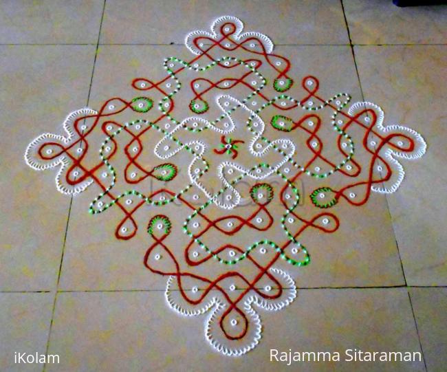 Rangoli: 13-1 dotted chikku kolam no. 14 Rangoli: 13-1 dotted chikku kolam no. 14