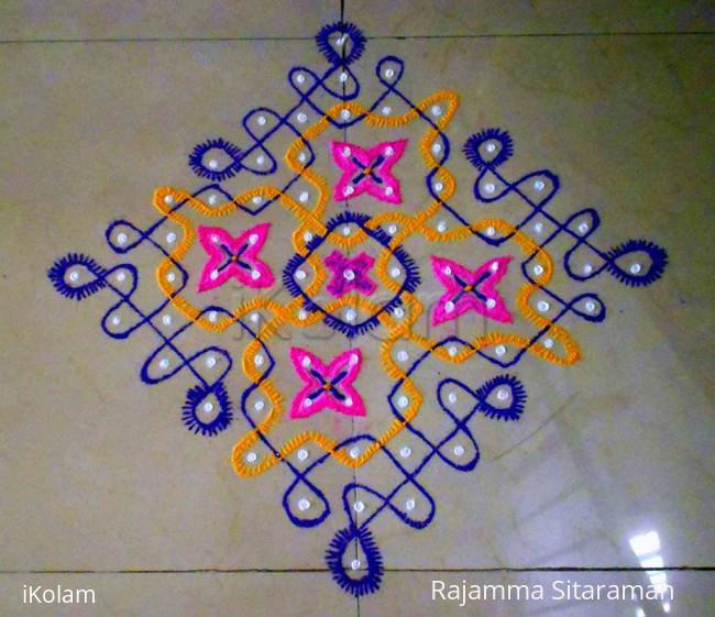 Rangoli: 13-1 dotted kolam no.17