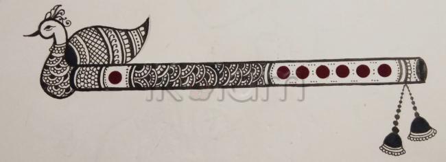 Flute.Simple pencil sketch.